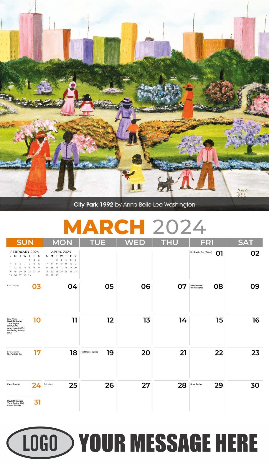 Celebration of African American Art 2024 Business Promotional Calendar - March