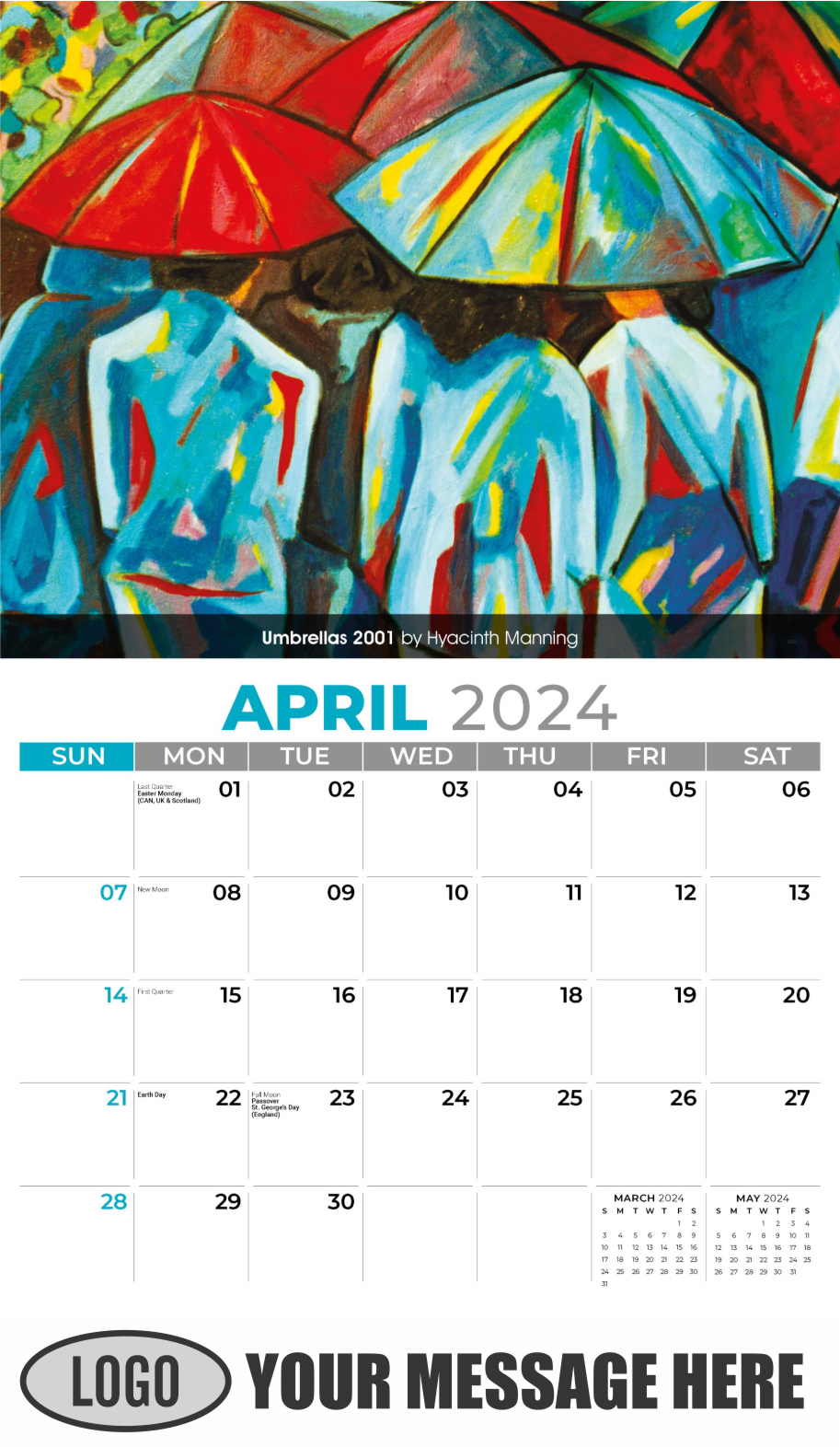 Celebration of African American Art 2024 Business Promotional Calendar - April