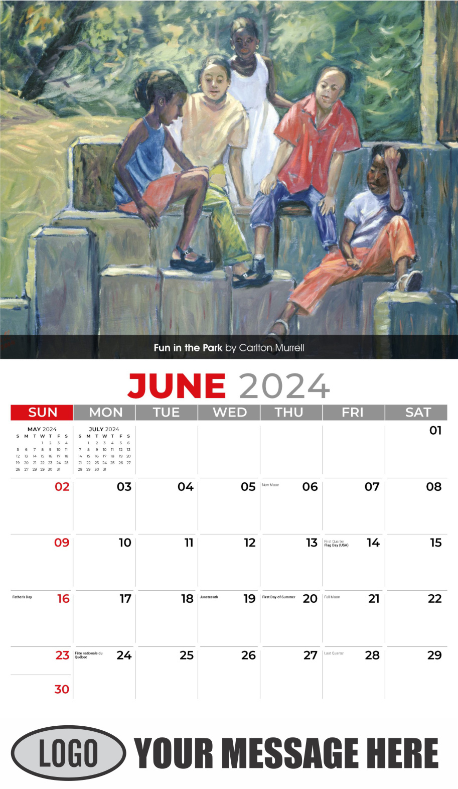 Celebration of African American Art 2024 Business Promotional Calendar - June