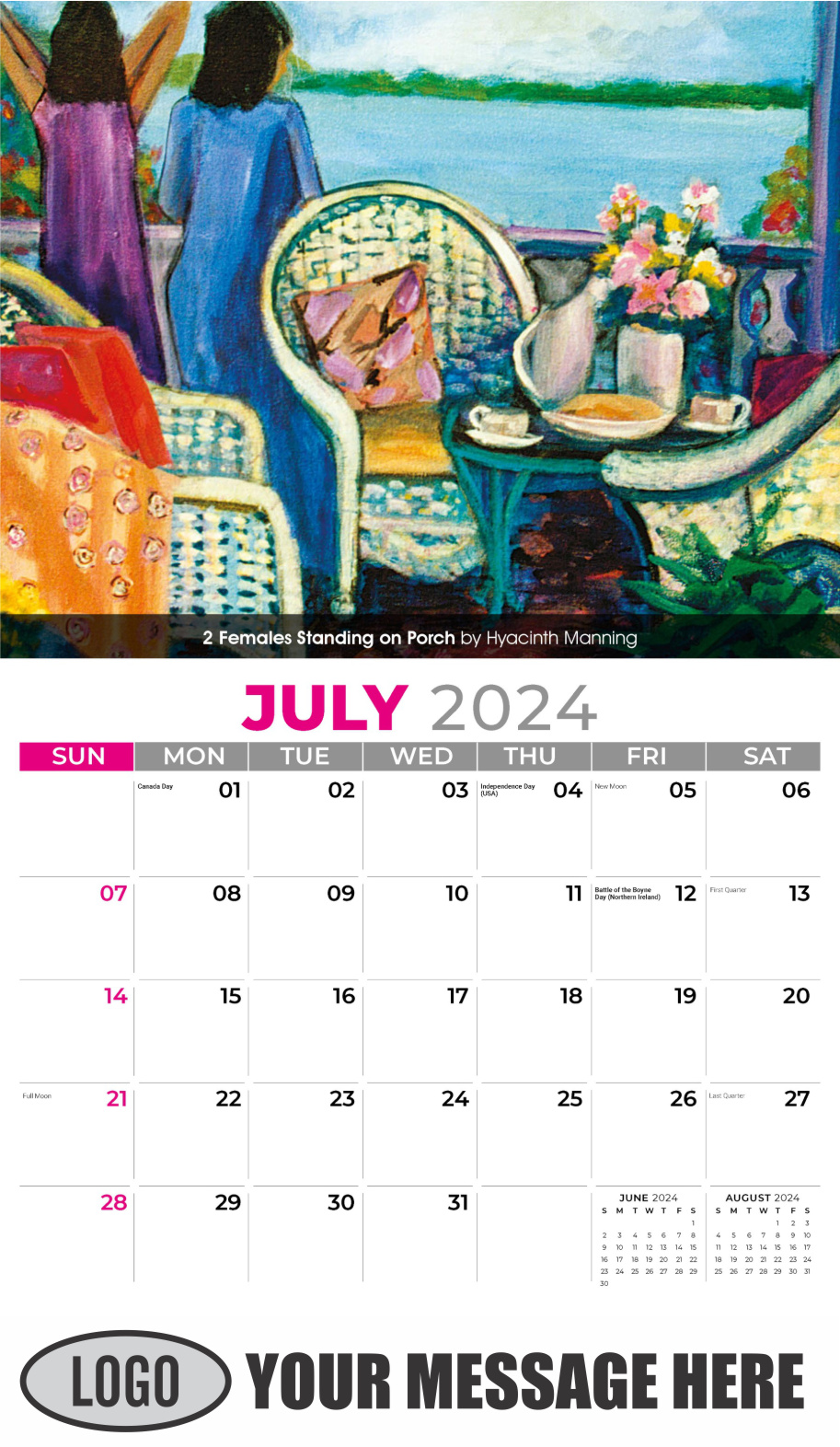 Celebration of African American Art 2024 Business Promotional Calendar - July