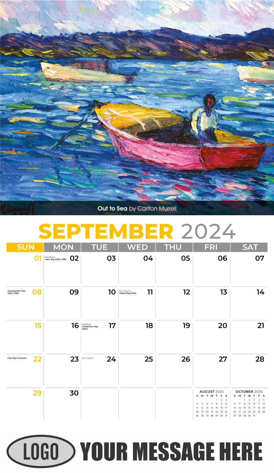Celebration of African American Art 2024 Business Promotional Calendar - September