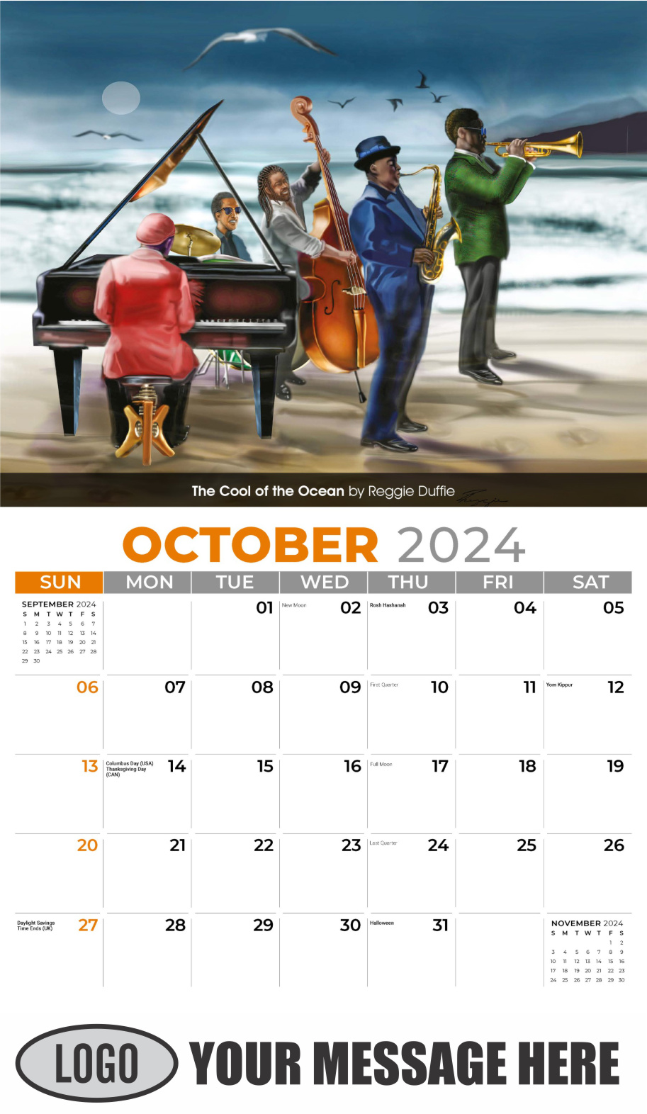 Celebration of African American Art 2024 Business Promotional Calendar - October