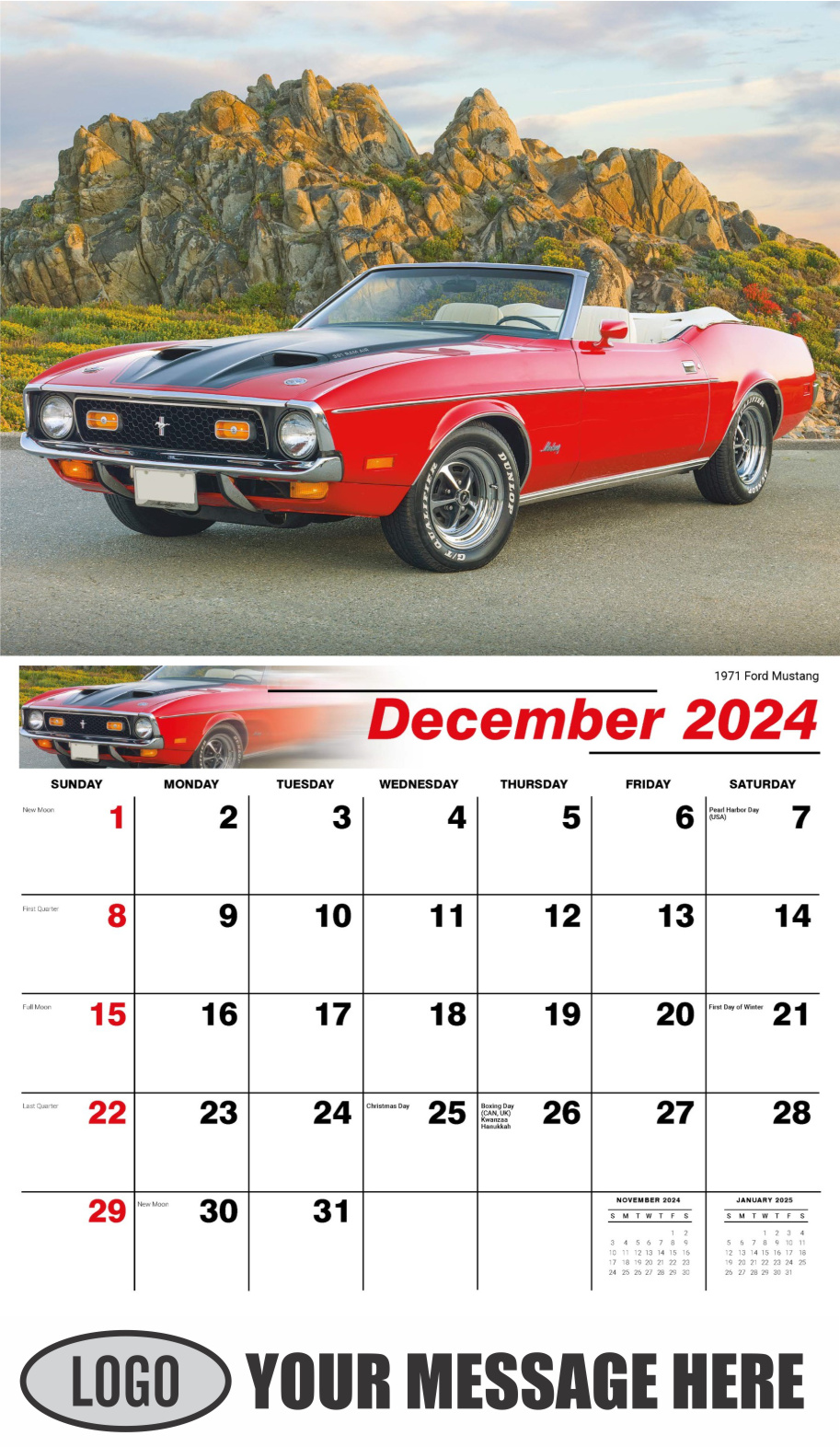 Classic Cars 2024 Automotive Business Promo Calendar - December_a