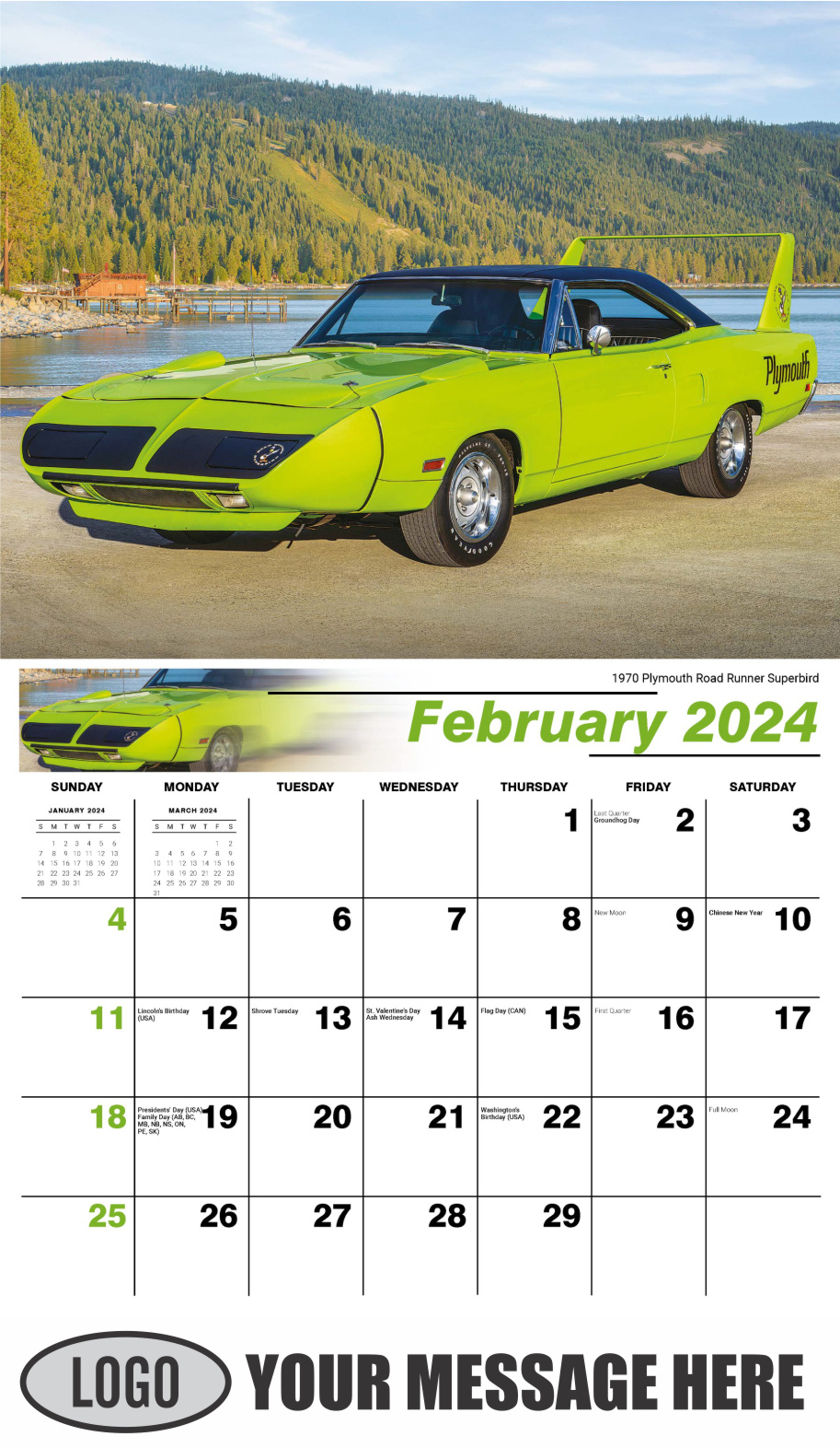 Classic Cars 2024 Automotive Business Promo Calendar - March