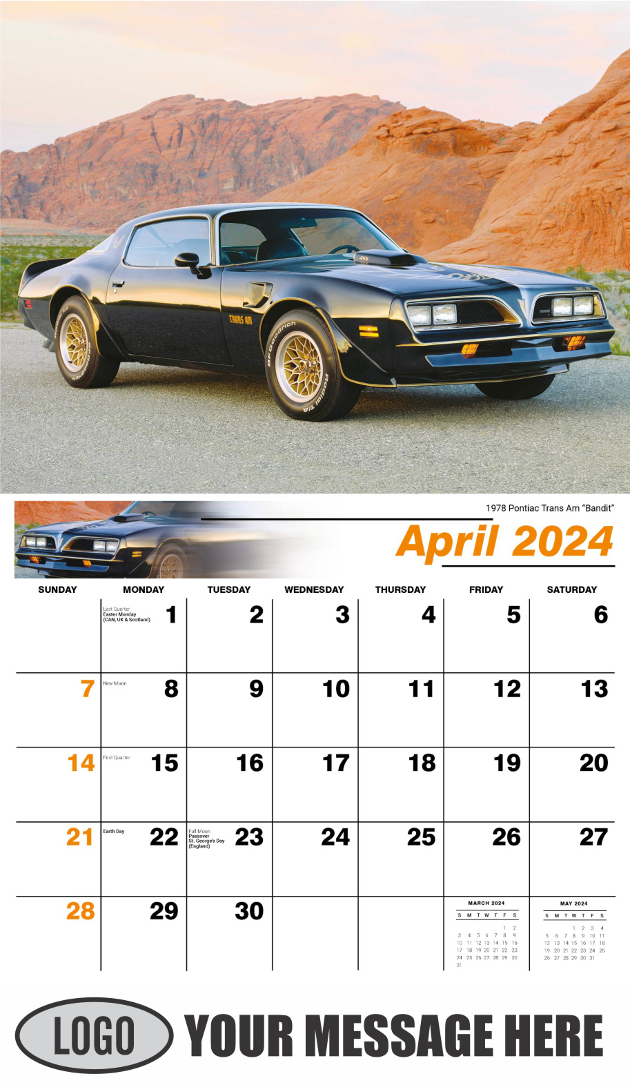 Classic Cars 2024 Automotive Business Promo Calendar - May