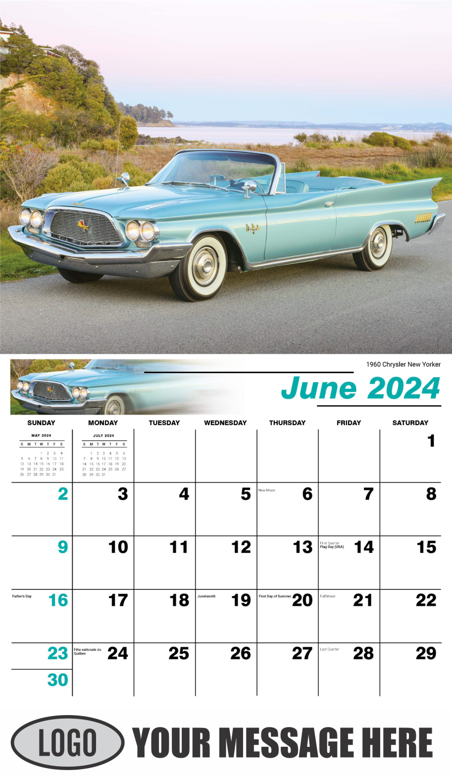 Classic Cars 2024 Automotive Business Promo Calendar - July