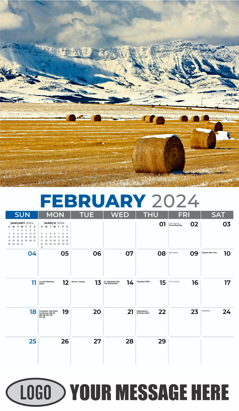 Country Spirit 2024 Business Advertising Calendar - February