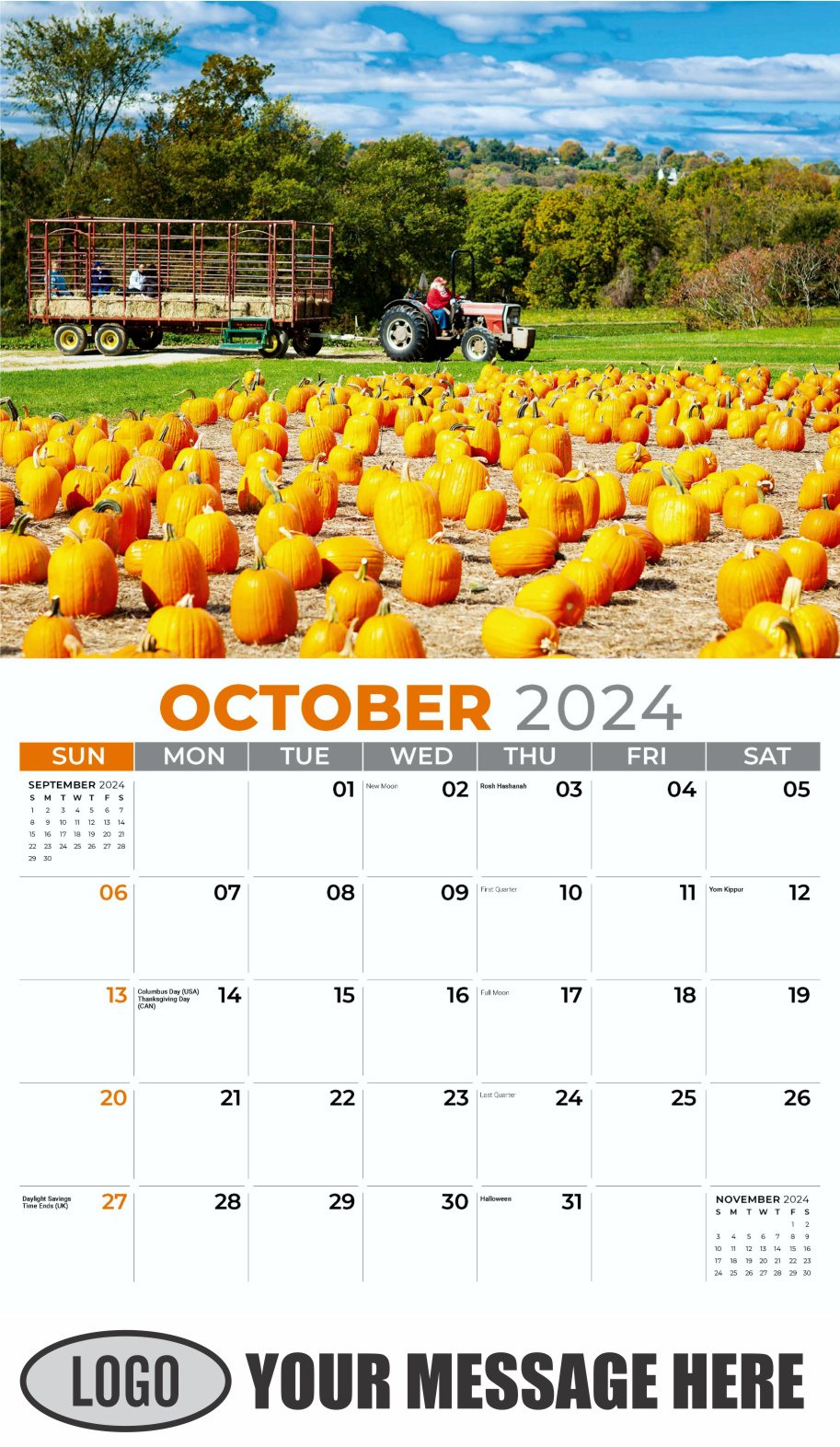 Country Spirit 2024 Business Advertising Calendar - October
