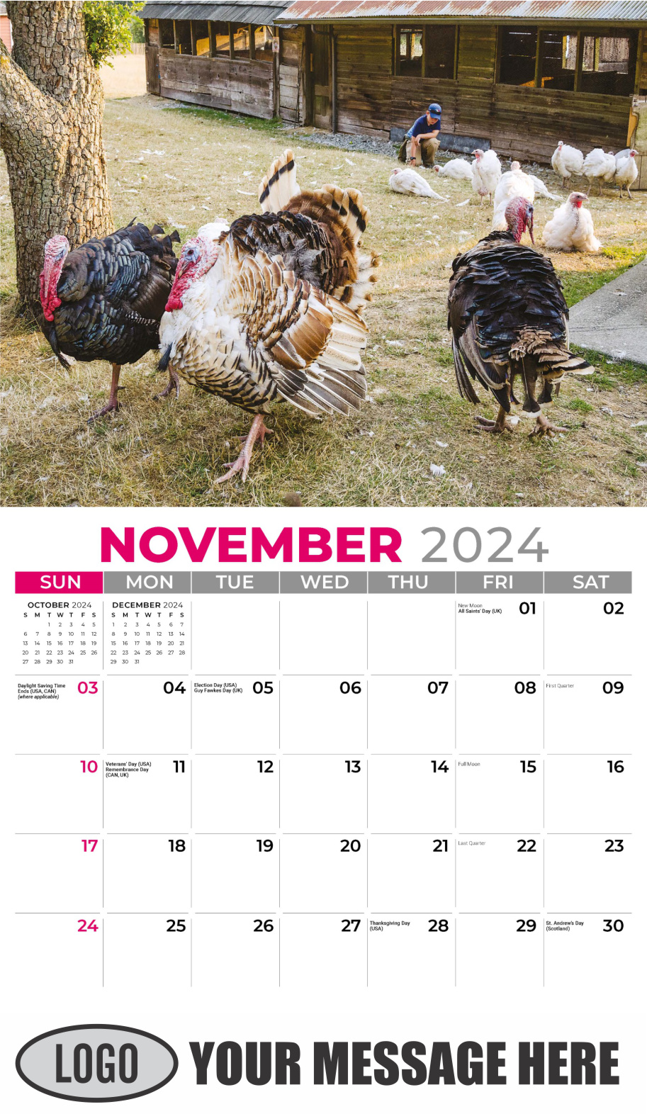 Country Spirit 2024 Business Advertising Calendar - November