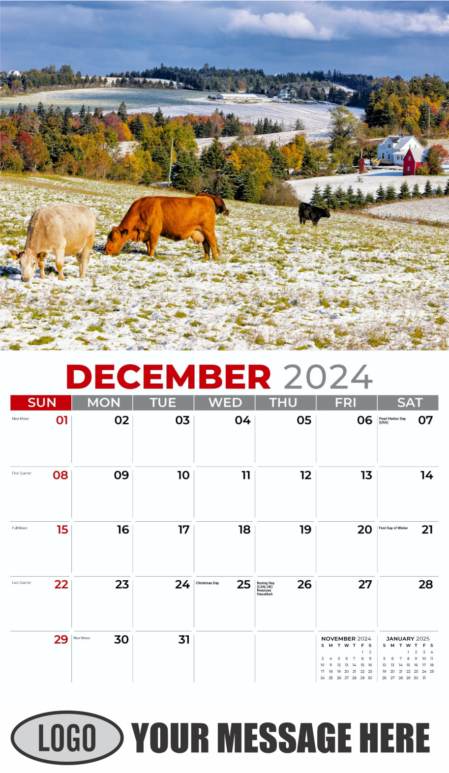 Country Spirit 2024 Business Advertising Calendar - December