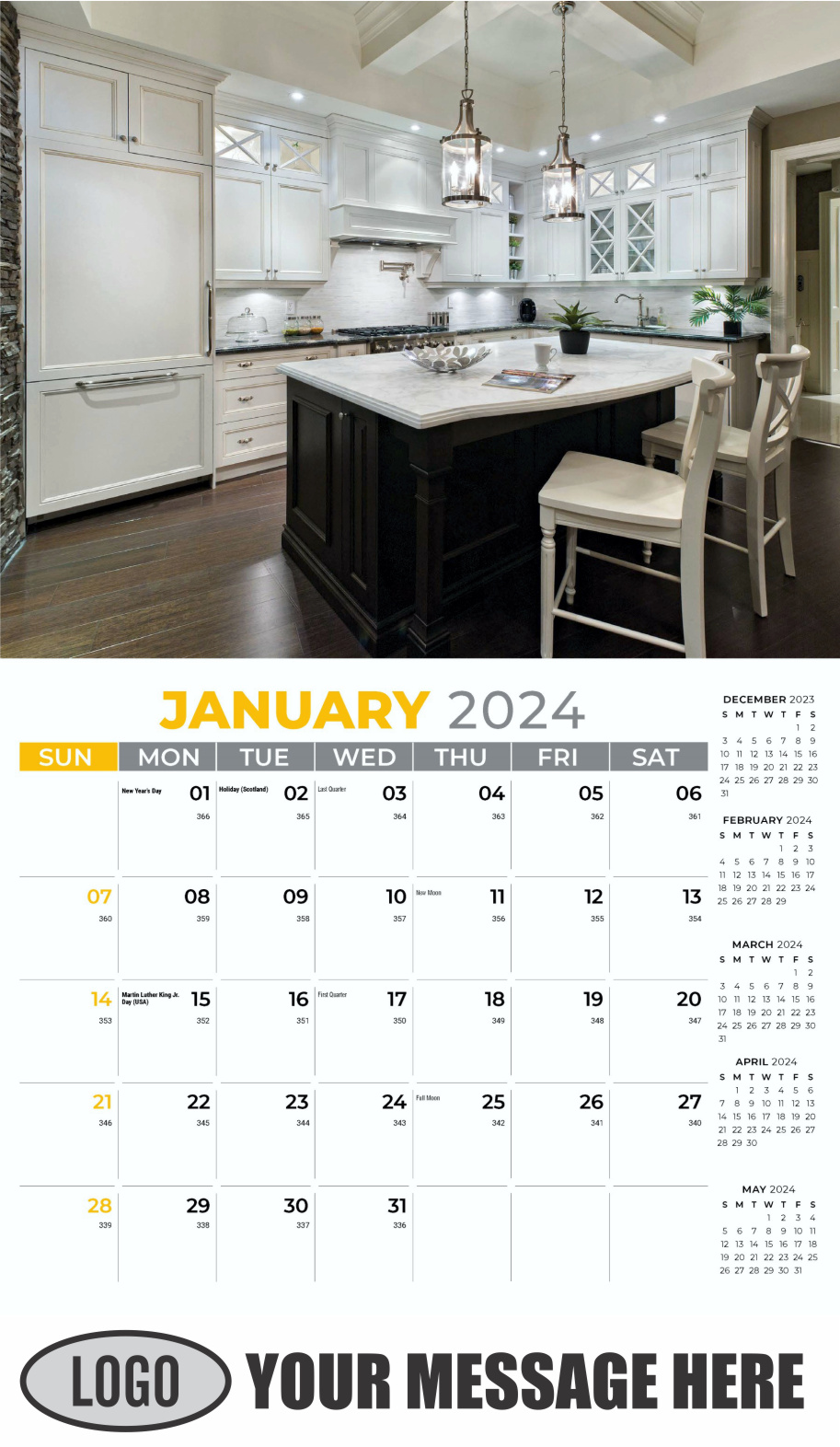 Decor and Design 2024 Interior Design Business Promotional Calendar - January