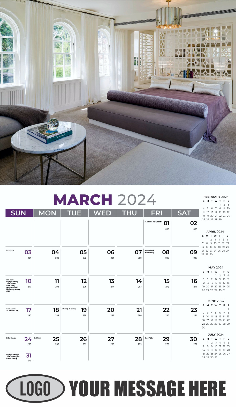Decor and Design 2024 Interior Design Business Promotional Calendar - March