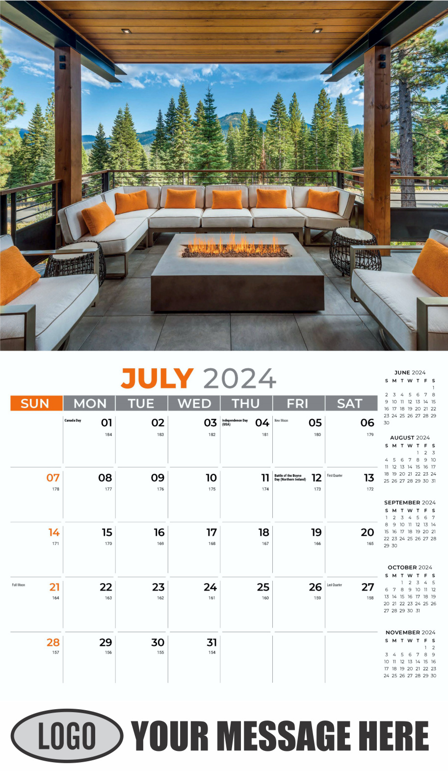 Decor and Design 2024 Interior Design Business Promotional Calendar - July