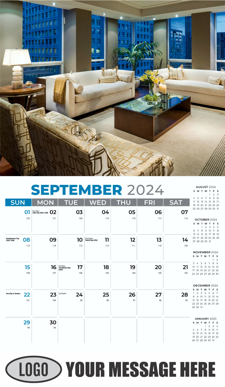 Decor and Design 2024 Interior Design Business Promotional Calendar - September
