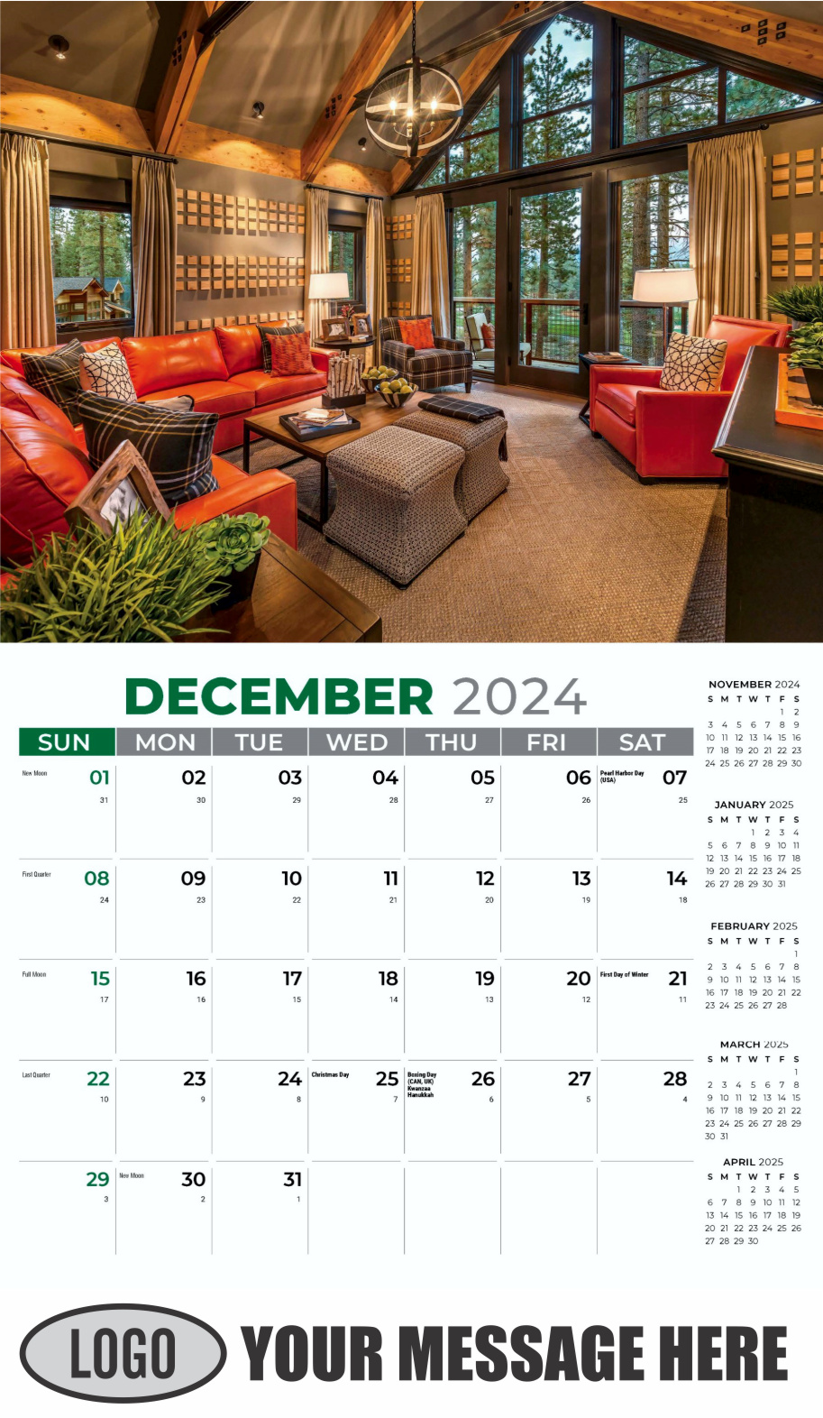 Decor and Design 2024 Interior Design Business Promotional Calendar - December