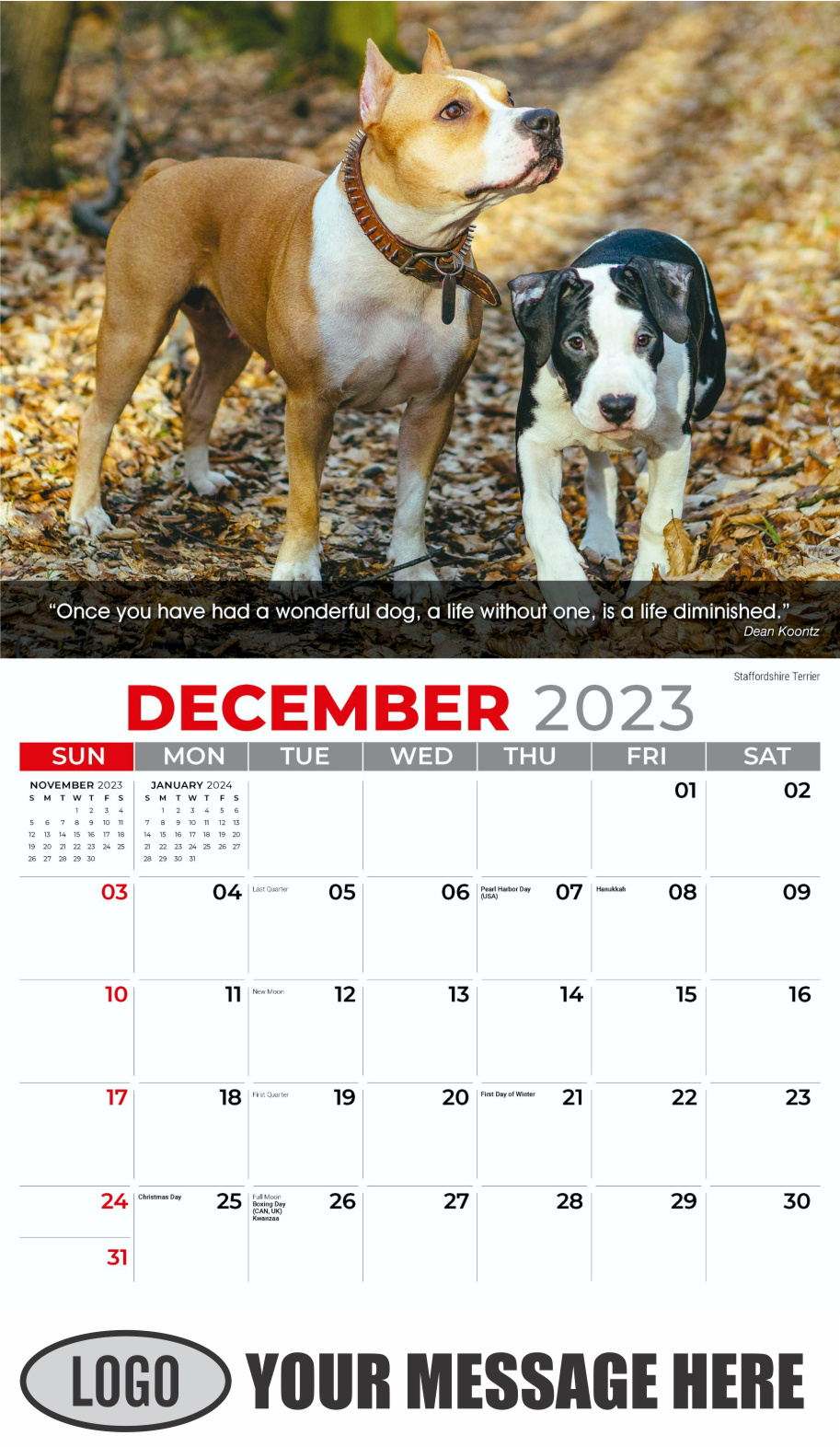 Dogs 2024 Vets and Pets Business Promotion Calendar - December_a