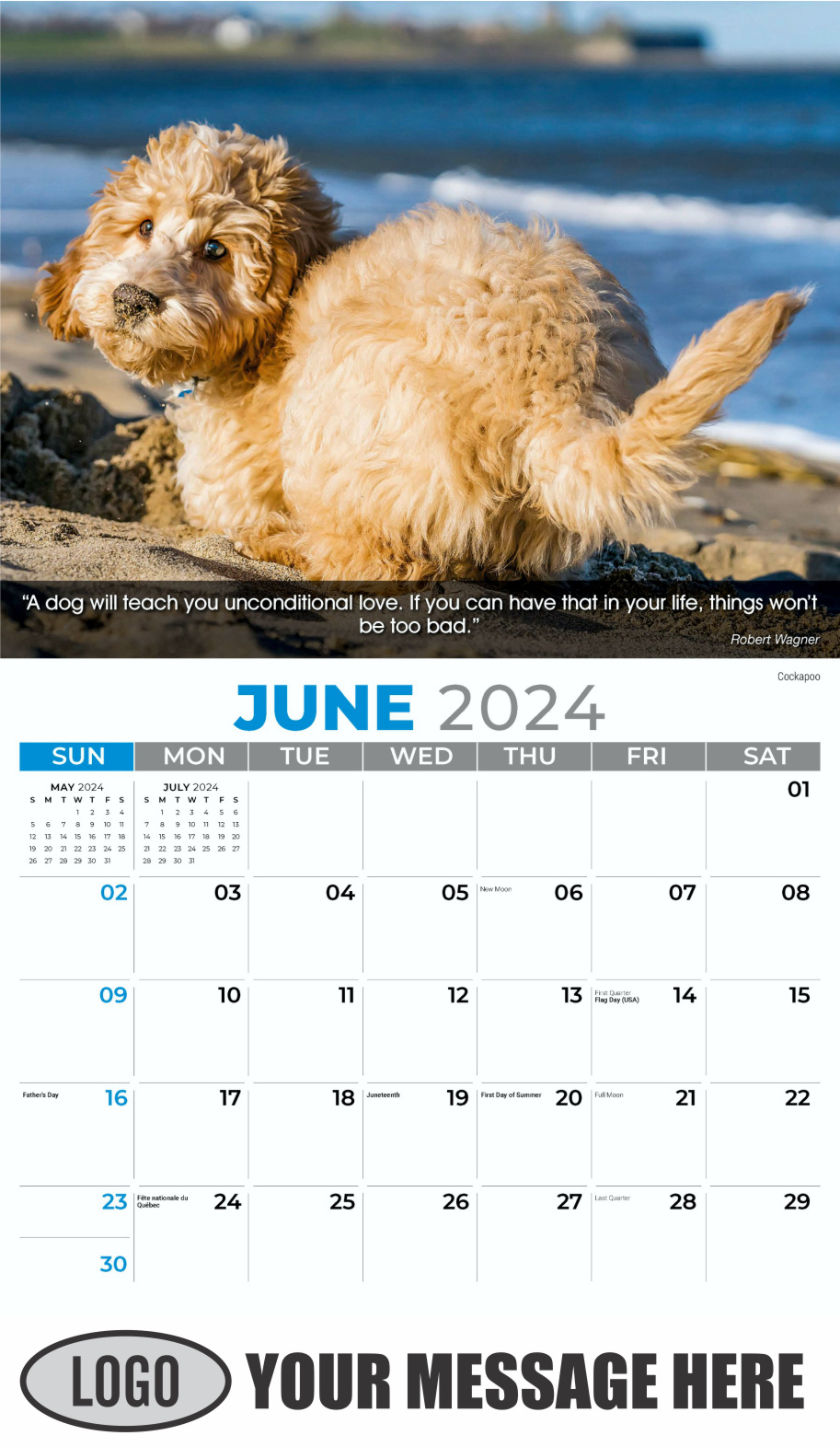 Dogs 2024 Vets and Pets Business Promotion Calendar - June