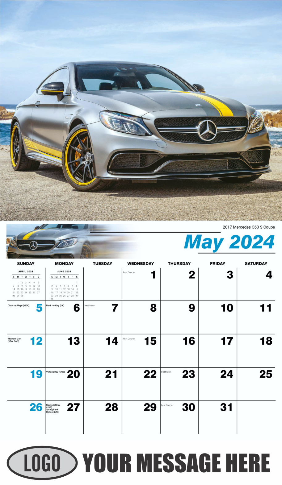 Exotic Cars 2024 Automotive Business Advertising Calendar - May