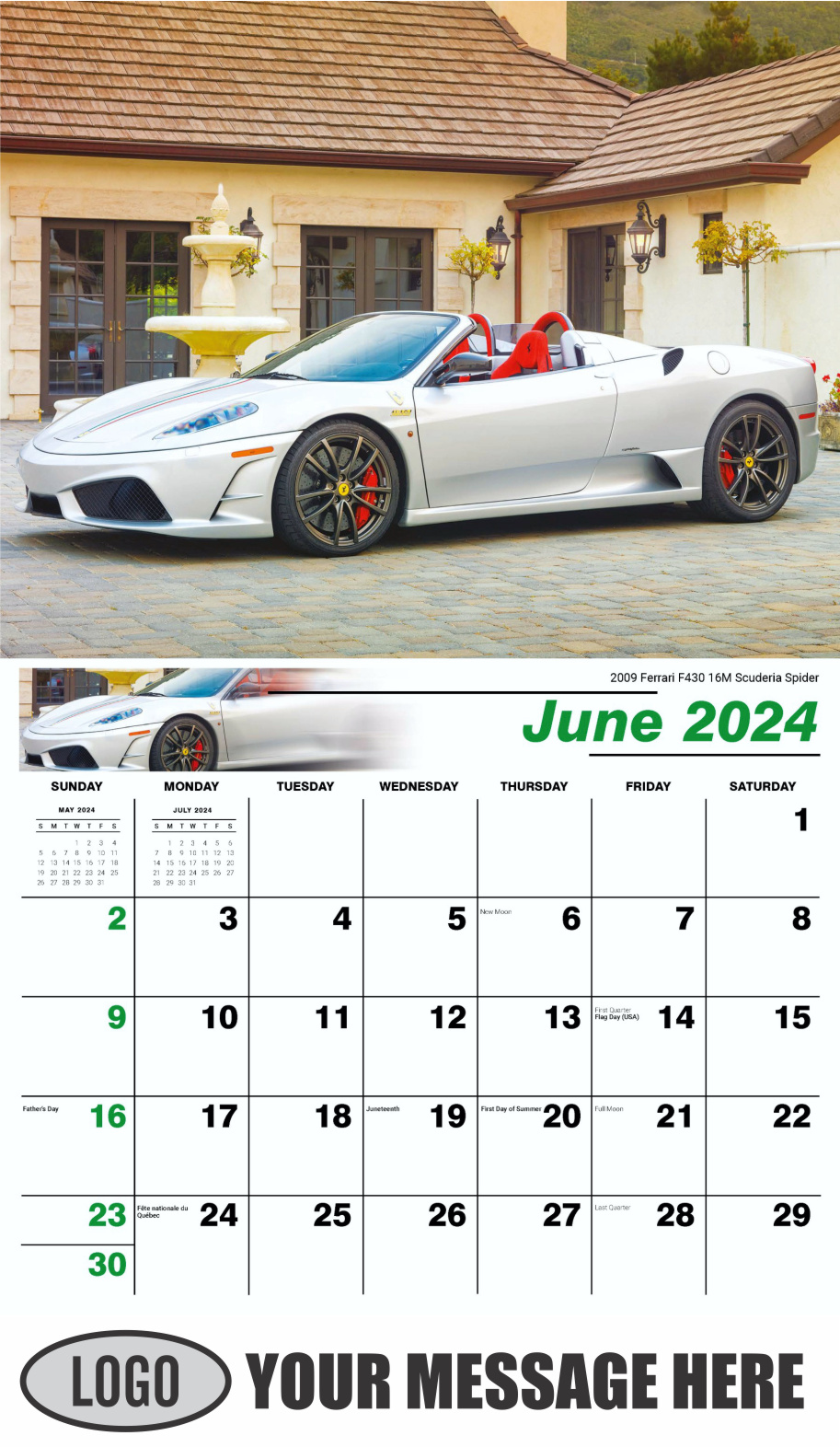 Exotic Cars 2024 Automotive Business Advertising Calendar - June