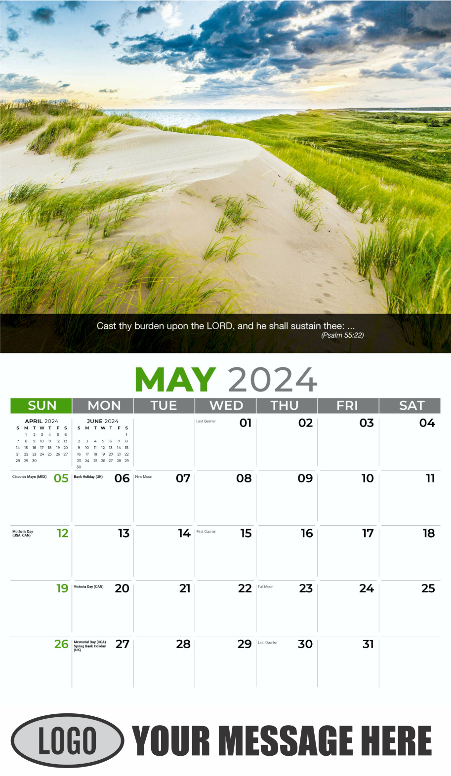 Faith Passages 2024 Christian Business Advertising Calendar - May