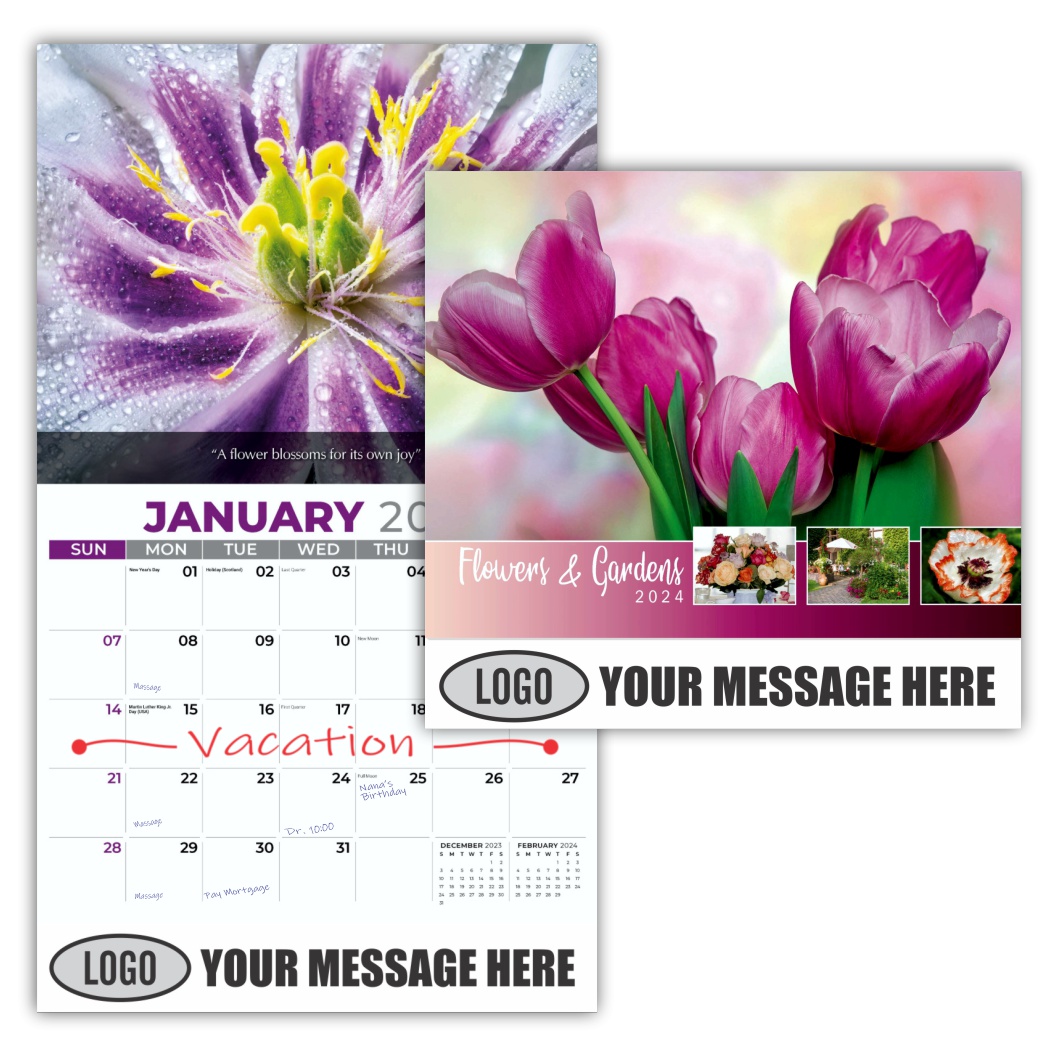 Flowers and Gardens 2024 Business Advertising calendar