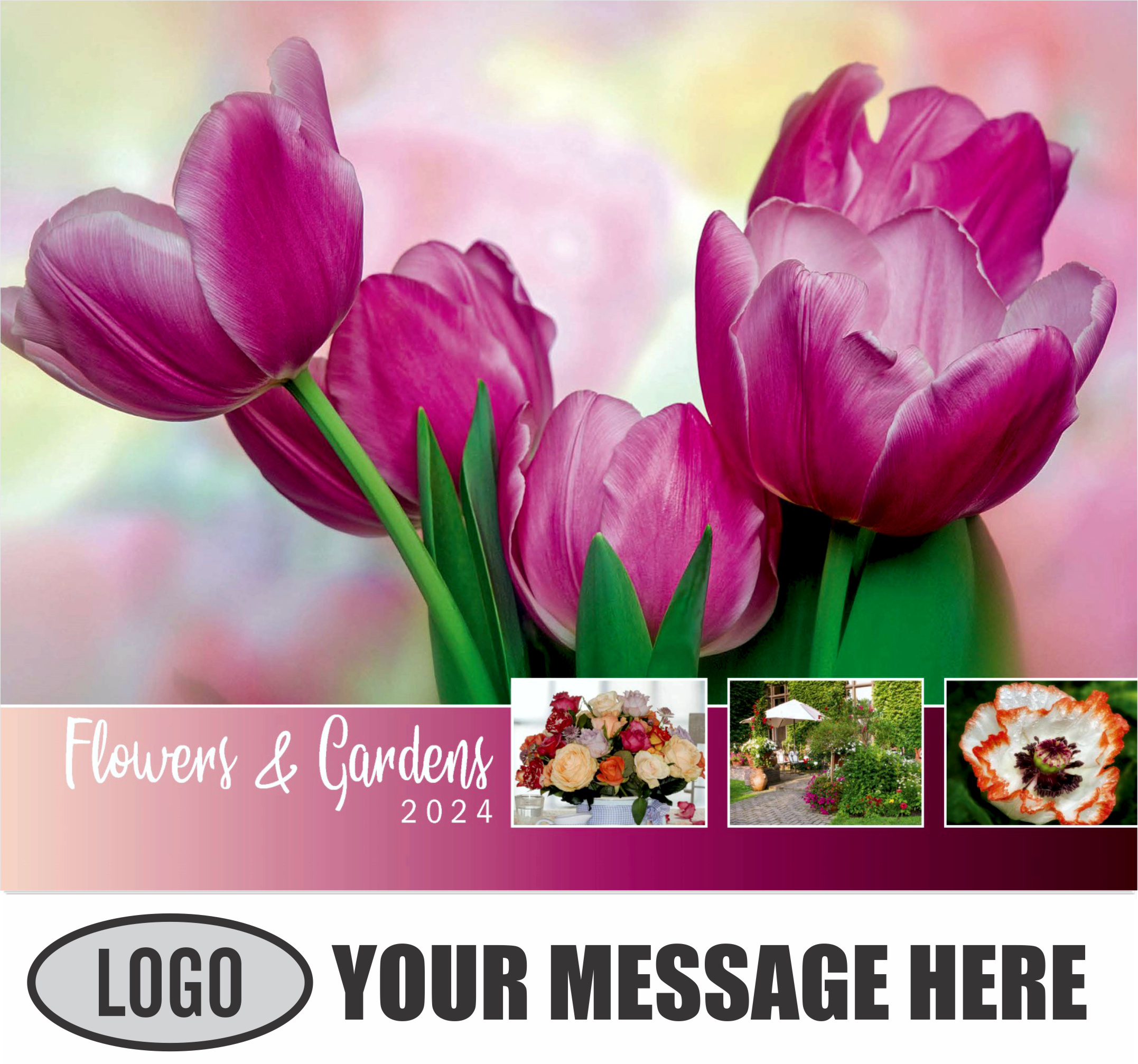 Flowers and Gardens 2024 Business Advertising Calendar - cover