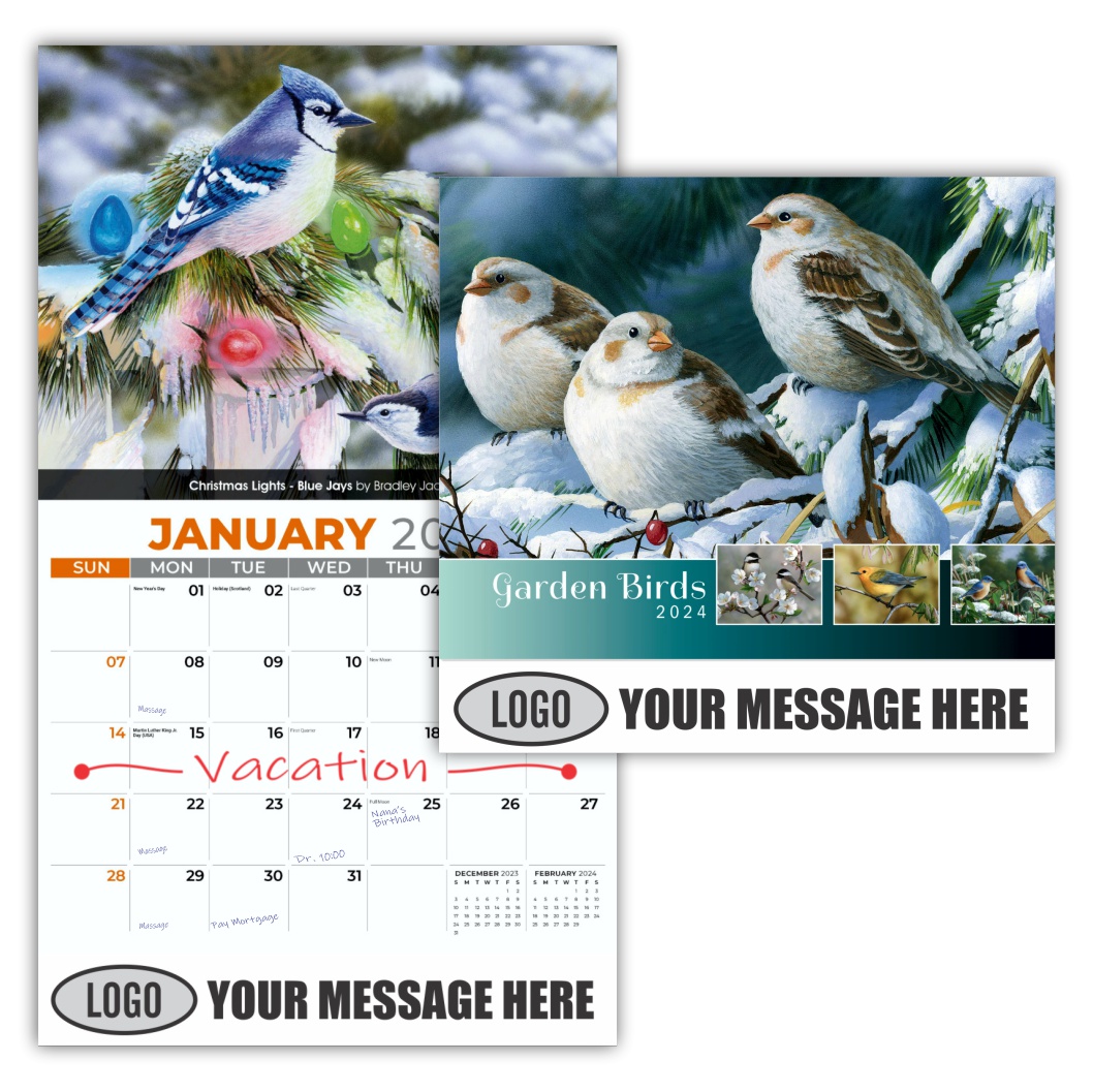Garden Birds 2024 Business Promotional calendar
