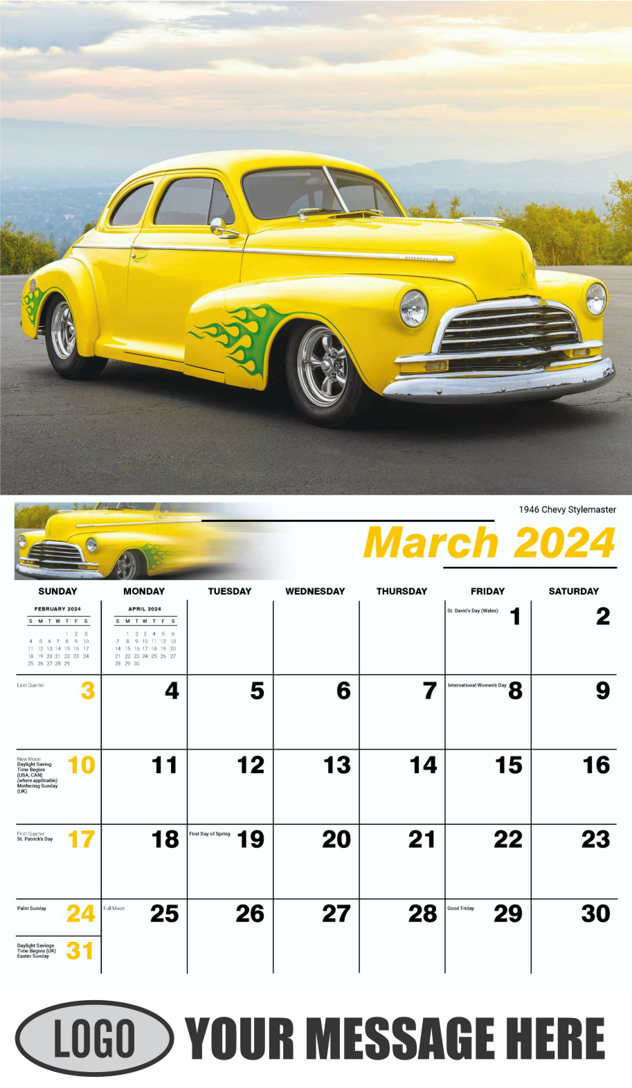 GM Classics 2024 Automotive Business Advertising Calendar - March