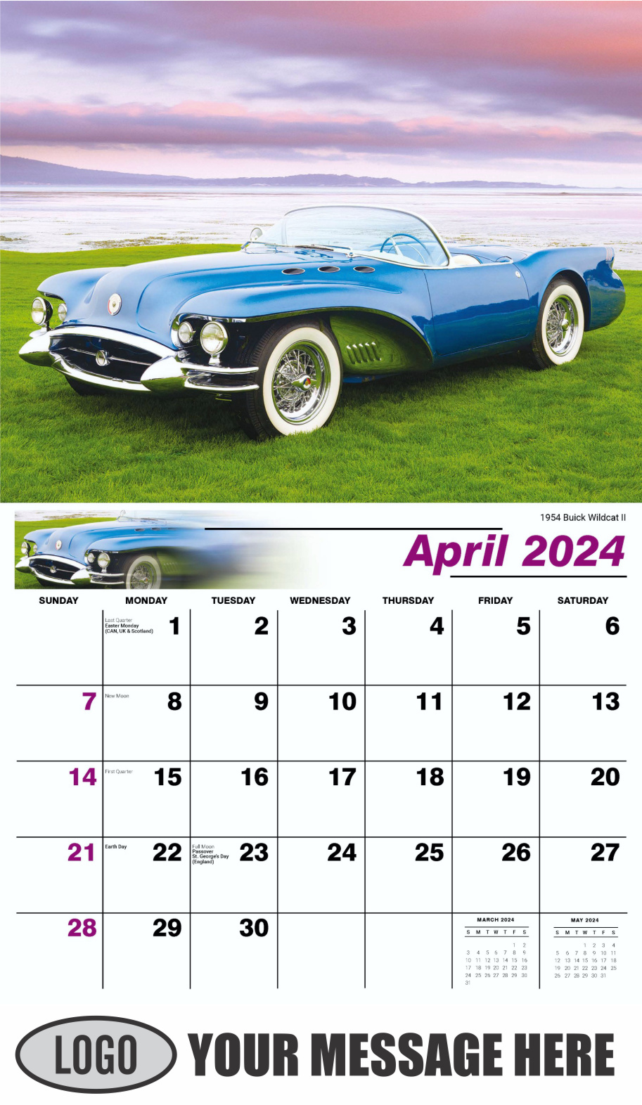 GM Classics 2024 Automotive Business Advertising Calendar - April