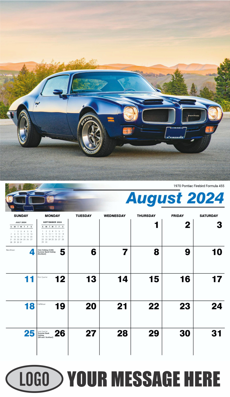 GM Classics 2024 Automotive Business Advertising Calendar - August