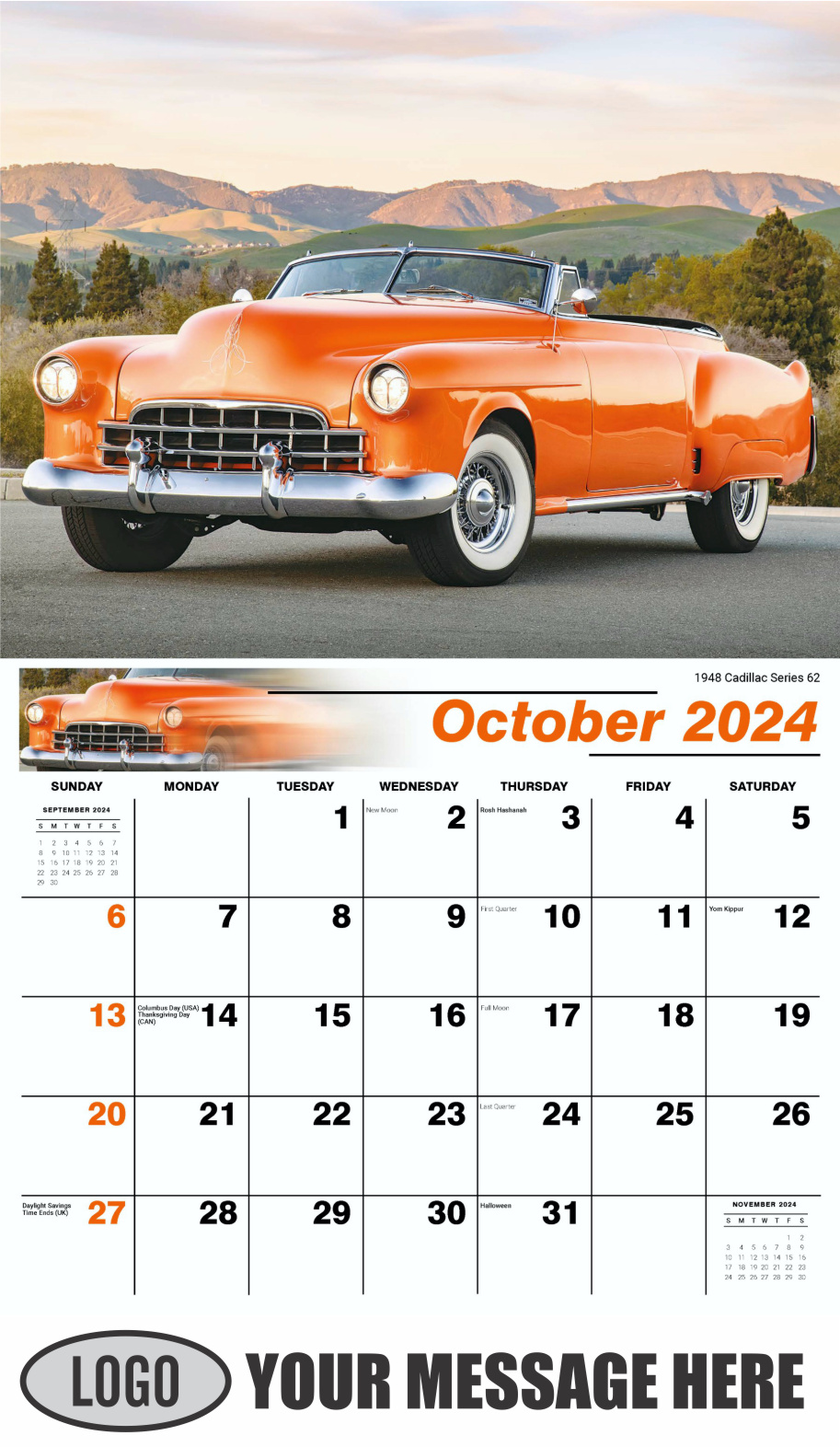 GM Classics 2024 Automotive Business Advertising Calendar - October