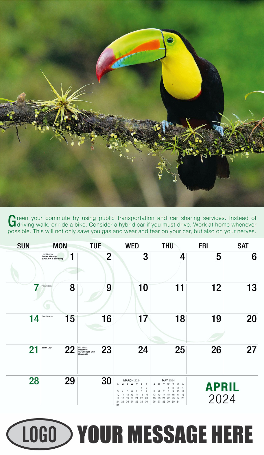 Go Green 2024 Business Promotion Calendar - April