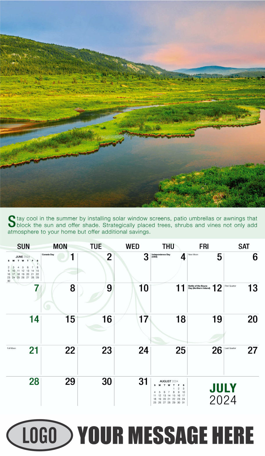 Go Green 2024 Business Promotion Calendar - July