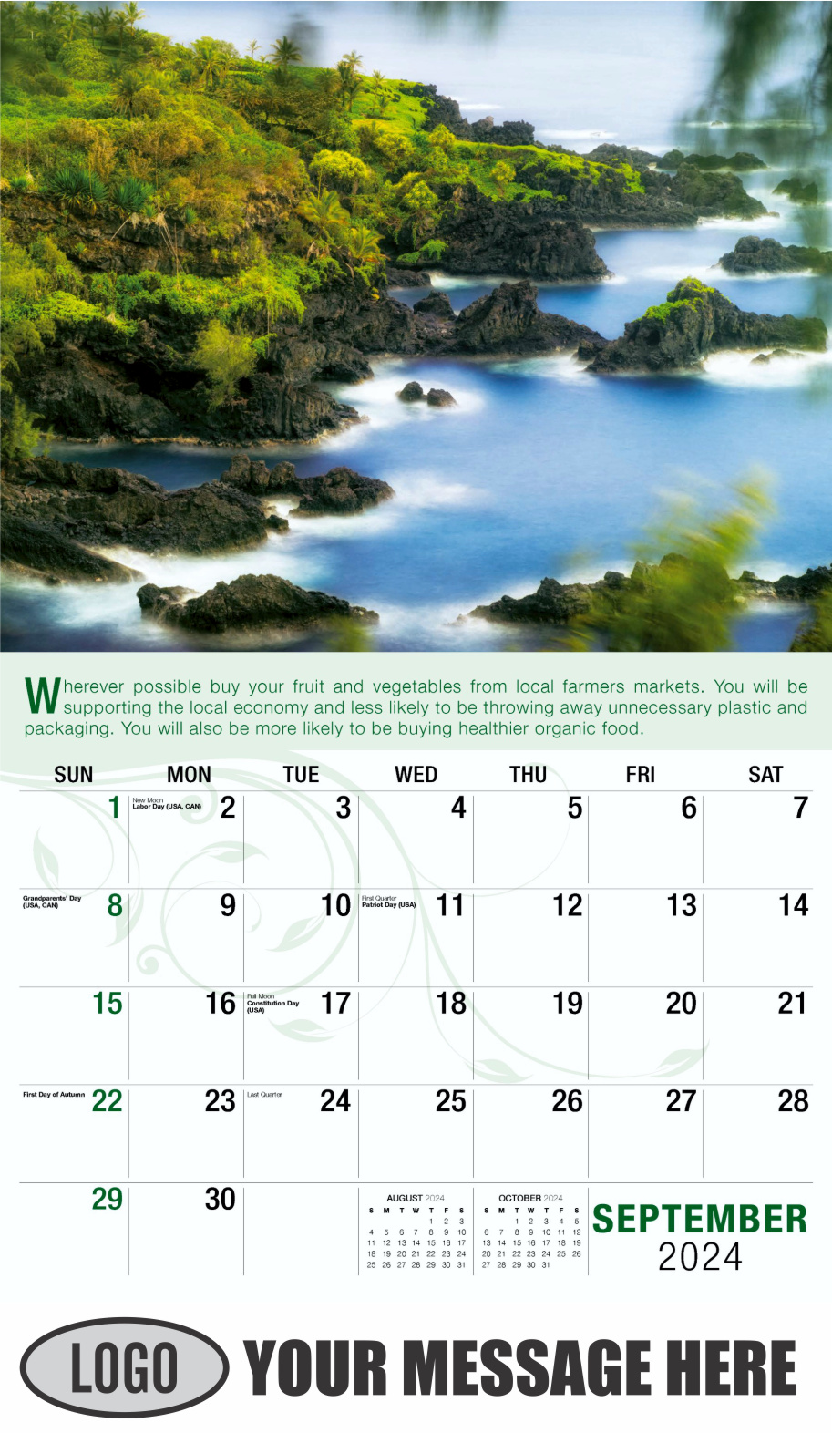 Go Green 2024 Business Promotion Calendar - September
