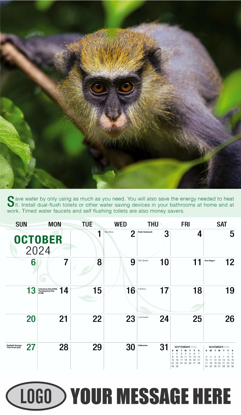 Go Green 2024 Business Promotion Calendar - October