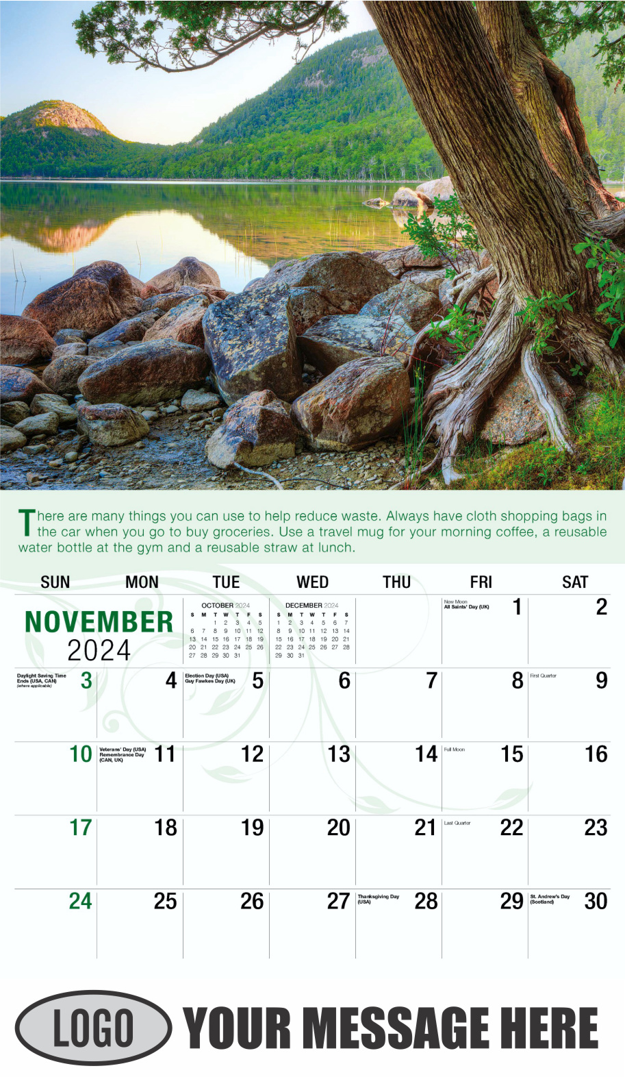 Go Green 2024 Business Promotion Calendar - November