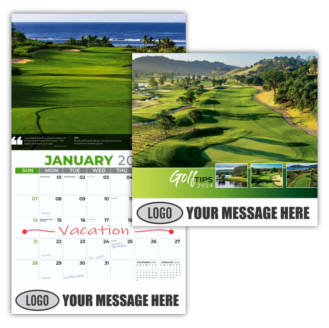 Golf Tips 2024 Business Promo calendar