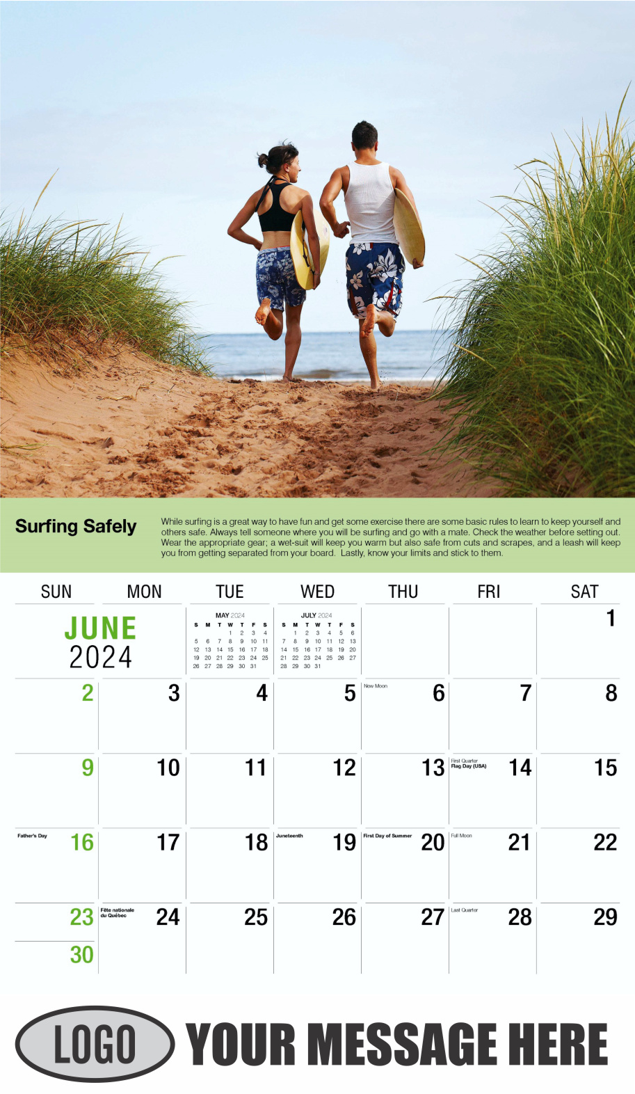 Health Tips 2024 Business Promo Wall Calendar - June