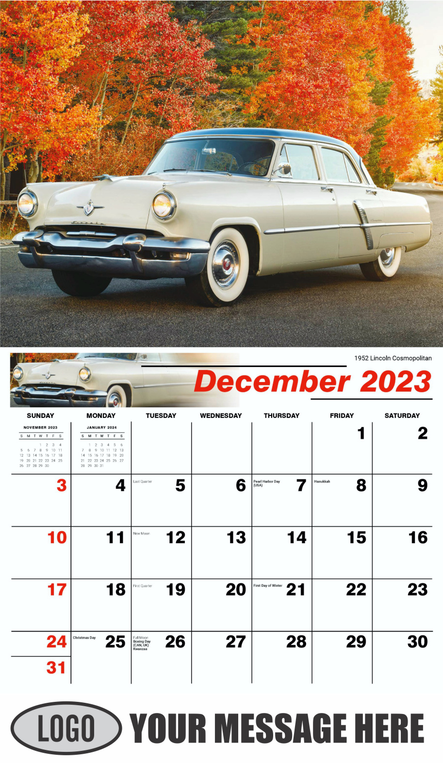 Henry's Heritage FORD Cars 2024 Automotive Business Promo Calendar - December_a
