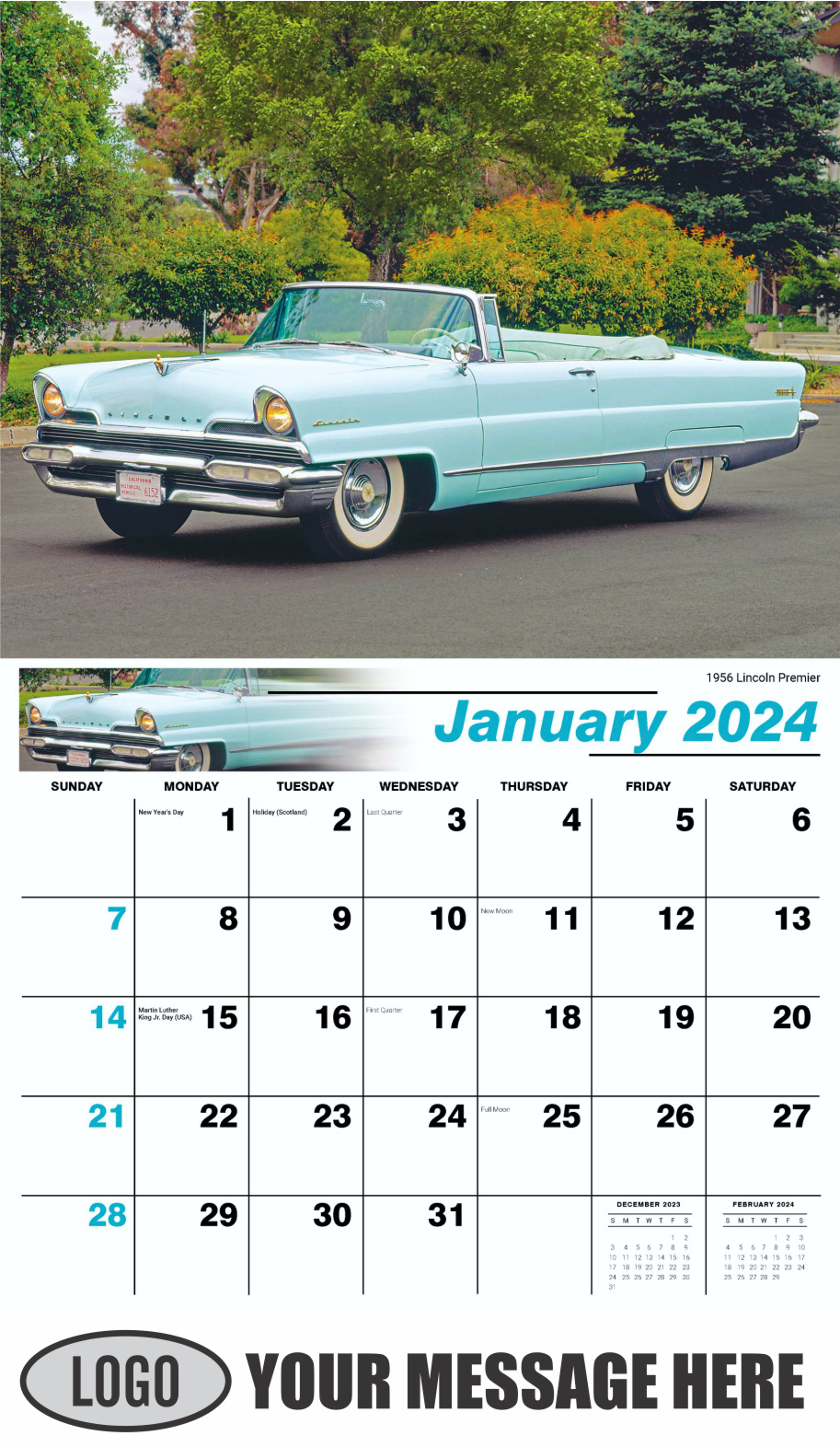 Henry's Heritage FORD Cars 2024 Automotive Business Promo Calendar - January
