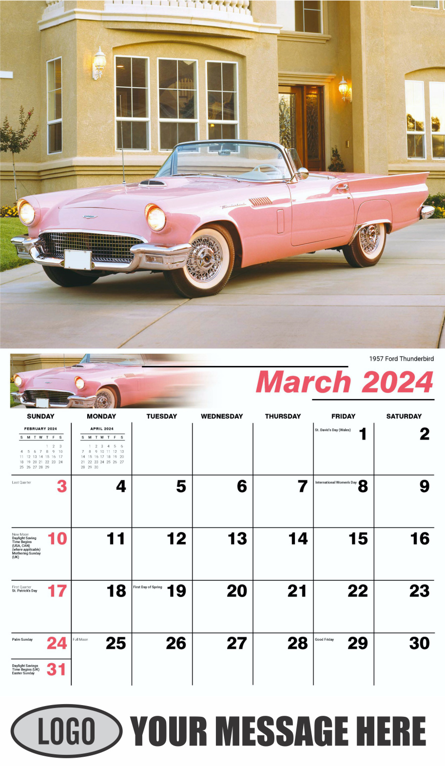 Henry's Heritage FORD Cars 2024 Automotive Business Promo Calendar - March