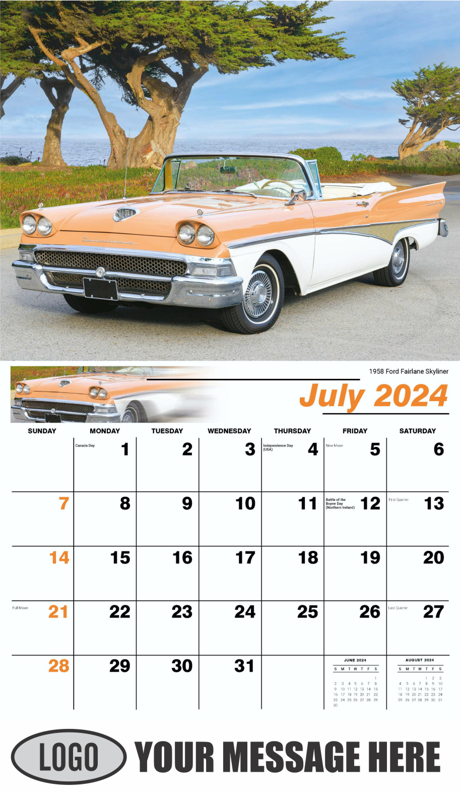 Henry's Heritage FORD Cars 2024 Automotive Business Promo Calendar - July
