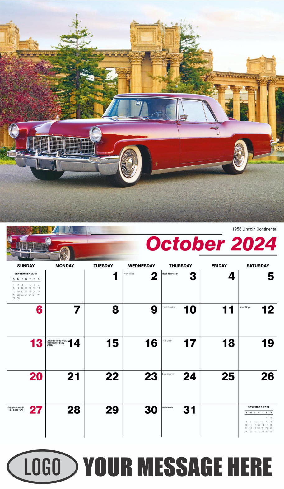 Henry's Heritage FORD Cars 2024 Automotive Business Promo Calendar - October