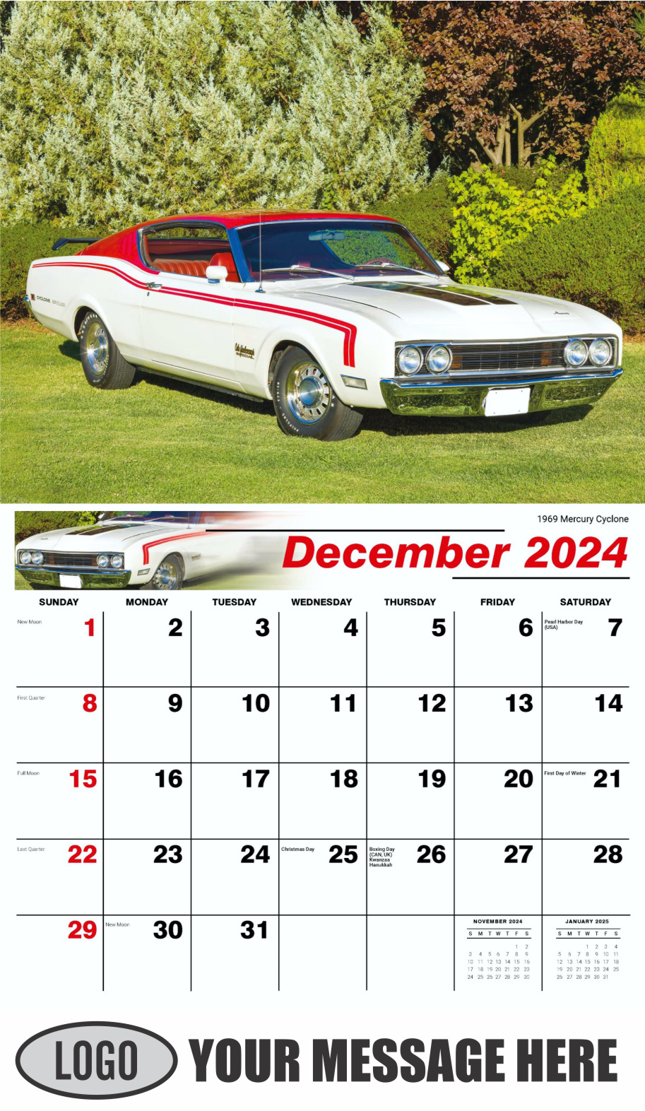 Henry's Heritage FORD Cars 2024 Automotive Business Promo Calendar - December