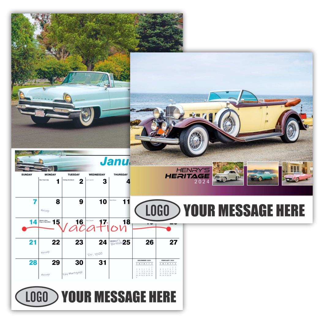 Henry's Heritage FORD Cars 2024 Automotive Business Promo calendar