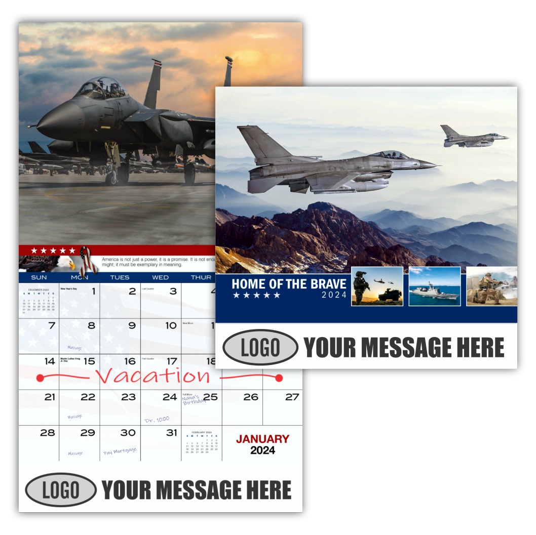 Home of the Brave 2024 USA Armed Forces Business Promo calendar
