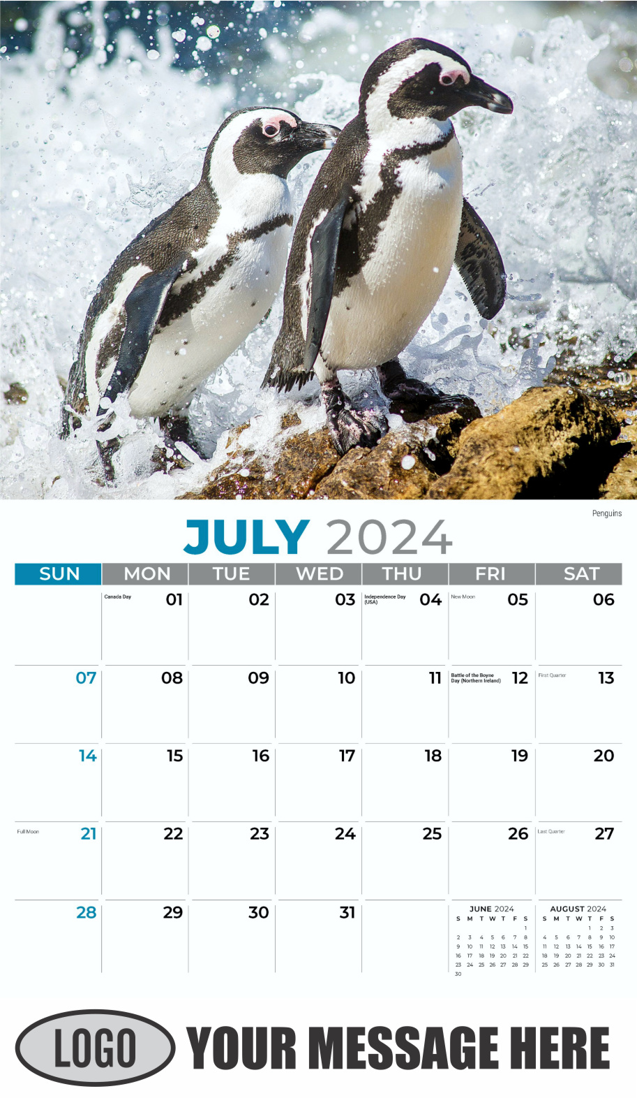 International Wildlife 2024 Business Advertising Wall Calendar - July