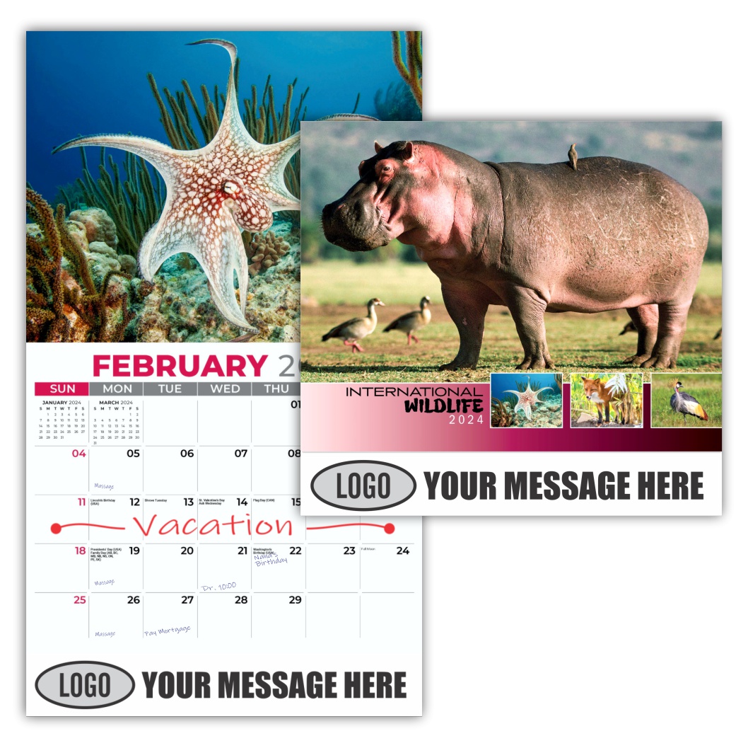 International Wildlife 2024 Business Advertising Wall calendar