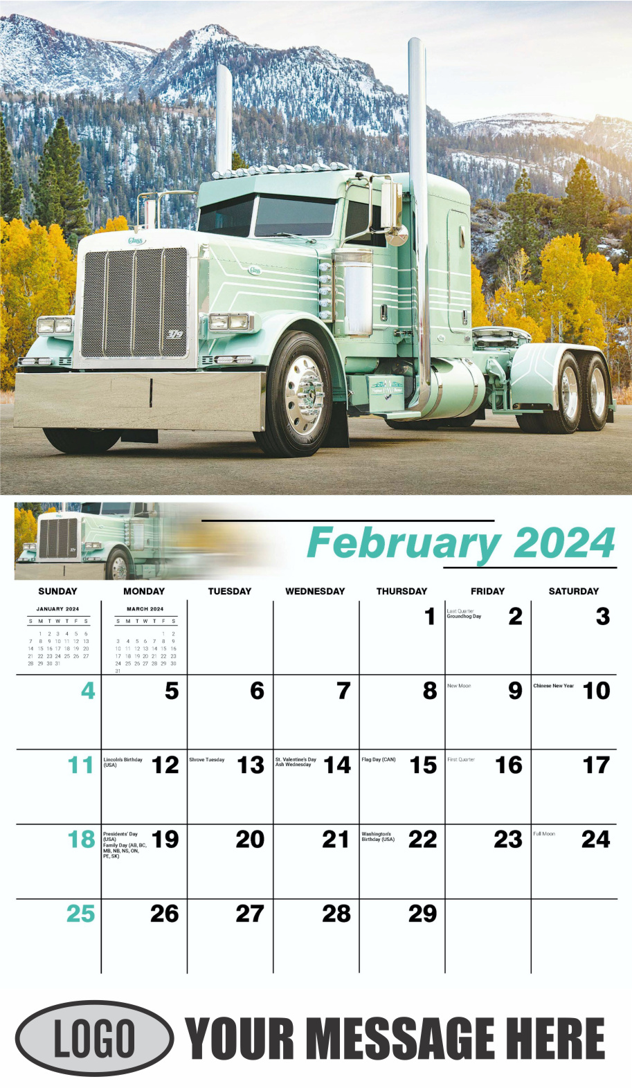 Kings of the Road 2024 Automotive Business Promotional Calendar - February
