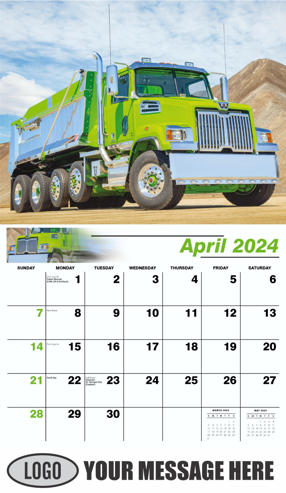 Kings of the Road 2024 Automotive Business Promotional Calendar - April